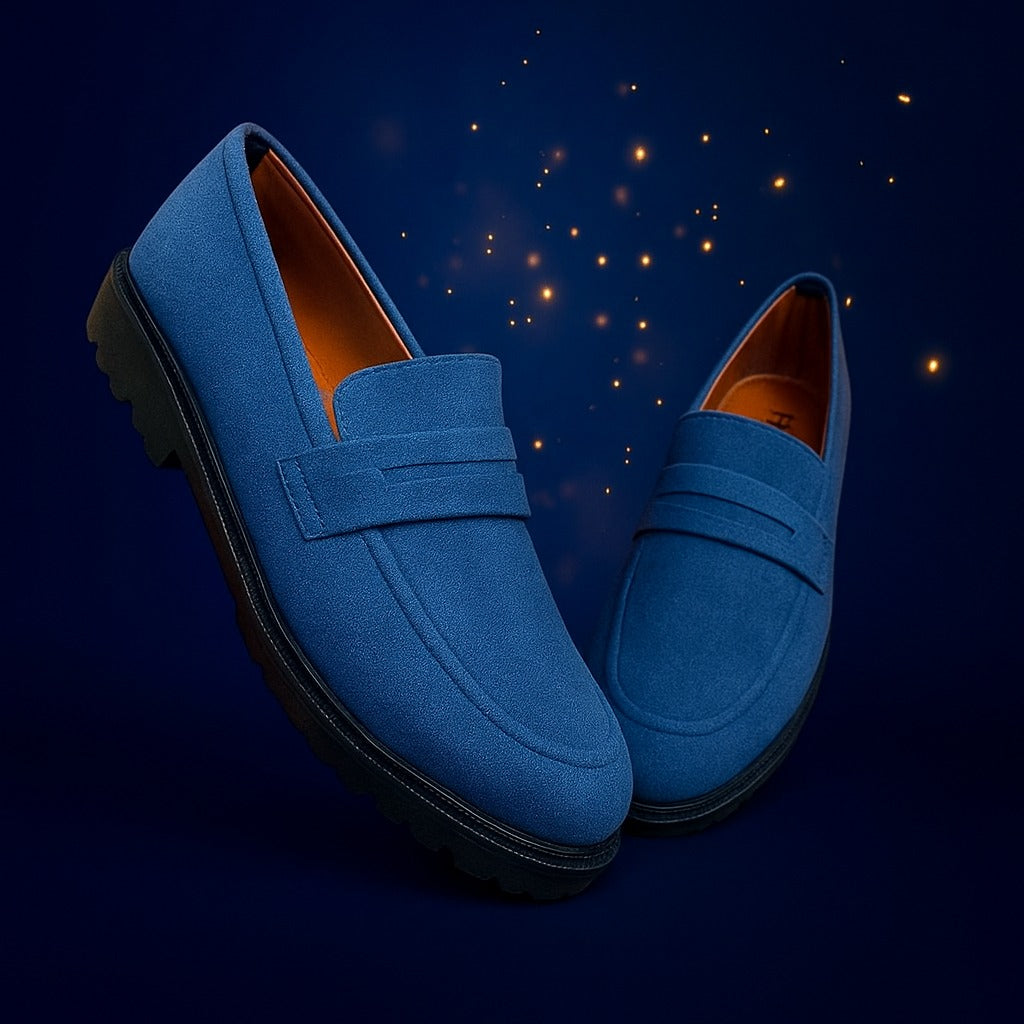 Royal Blue Suede Loafers – Luxe Comfort Edition